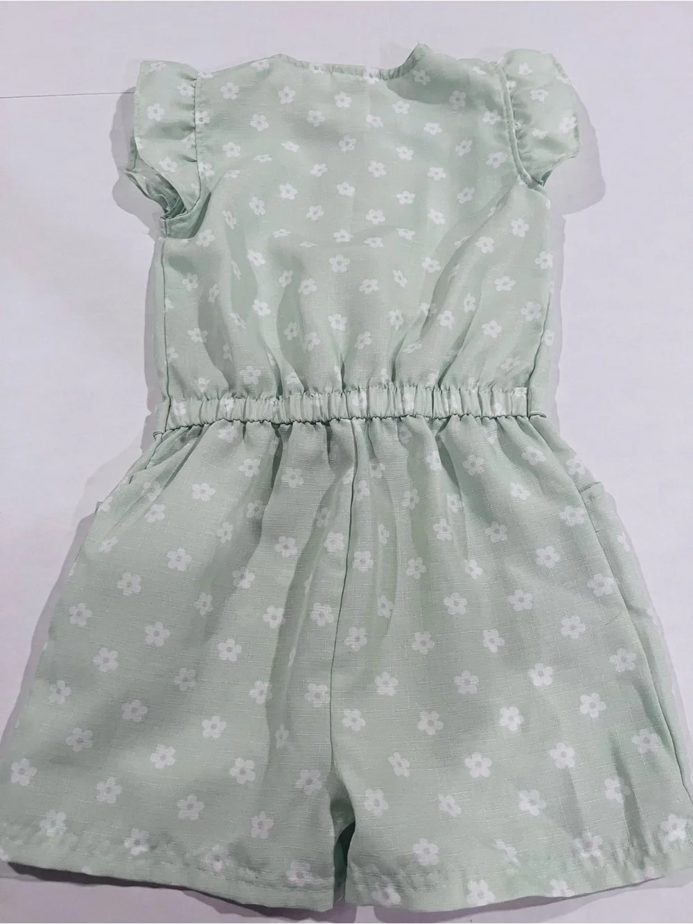 Little Lass Mint Green Floral Top with Button Placket Girl 6X